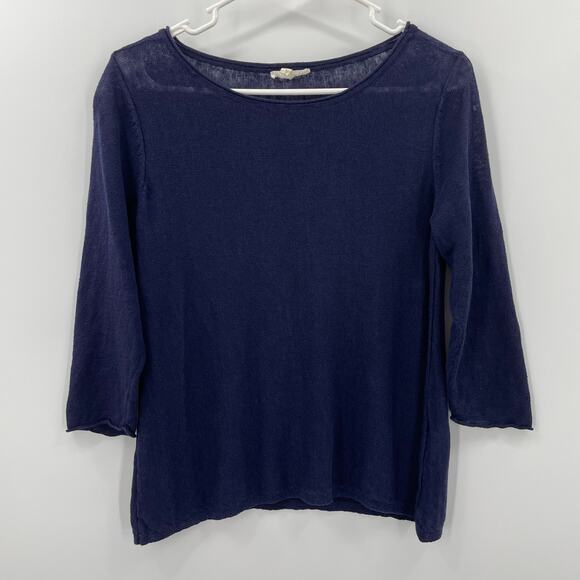 Eileen Fisher Women's Organic Linen Sweater, Semi-Sheer; Sz. S, Classic Preppy - Picture 1 of 9